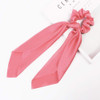 Silk Satin Hair Scrunchies Hair Scarf with Flower Pattern Stripe Printed Hair Bobbles for Ponytail Holder 6 Pcs Stripes