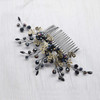 Kercisbeauty Women Black Crystal Hair Comb Slides Gothic Styles Bronze Headpiece for Evening Party Wedding Headband for
