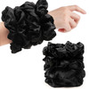 Black Scrunchies Hair Ties for Women Big Satin Scrunchie Exra Large Jumbo Gaint Oversized Cute Scrunchy for Curl Thick H