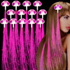 30 Pack Pink LED Lights Hair LightUp Fiber Optic LED Hair Barrettes Extensions Light Flashing Hair Braid Barrettes Glow