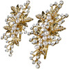 CROWN GUIDE Gold Rhinestone Hair Clips for Women Bridal Hair Pins Piece Wedding Hair Accessories for Brides Leaf Flower