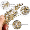 CROWN GUIDE Gold Rhinestone Hair Clips for Women Bridal Hair Pins Piece Wedding Hair Accessories for Brides Leaf Flower
