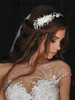 SWEETV Pearl Bridal Headband Sliver Wedding Headpieces for Bride Crystal Flower Hair Accessories for Women Girls