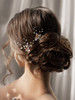 SWEETV 2Pcs Wedding Hair Pins Bridal Rhinestone Wedding Hair Accessories Hair Pieces for Brides BridesmaidRose Gold