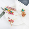HIPIHOM Hair Barrettes Flamingo Pineapple Rhinestone Hair Clips Hairpin Hair Accessories for Women Girl Pack of 6