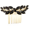 BETITETO Bridal Hair Comb Emerald Green Crystal Wedding Hair Piece Pin Accessories for Women Girls Party Black