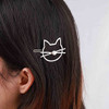 YienDoo Cat Hair Clips Kitty Hair Barrette Nonslip Clip Cute Cat Hairpins Silver Fashion Hollow Headpieces Geometric Met