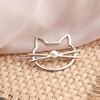 YienDoo Cat Hair Clips Kitty Hair Barrette Nonslip Clip Cute Cat Hairpins Silver Fashion Hollow Headpieces Geometric Met