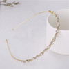 YienDoo CZ Rhinestones Wedding Headbands Sparkling Gold Crystal Crown Hairbands Tiara Faux Pearl Rhinestones Headdress B