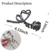 Flower Hair Claw Clips Metal Gunmetal Black Rose Hair Clips Large Heart NonSlip Hair Jaw Clips for Women and Girls Trend