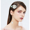 3 Pair Flower Pearl Barrettes Earring Tassel Hair Pin White Vintage Flower Duckbill Hair Clips Kawaii Kimono Pearl Flora