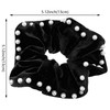 6 Pcs Pearl Velvet Elastic Hair Ties Black Ponytail Holders Pearl Rubber Band Hair Ropes Headbands Hair Accessories Scru