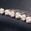 Kercisbeauty Wedding Pearl Hair Pins for Brides Bridal Rhinestones Updos Hair Piece Bridesmaid Hair Accessory Set of 6Ro