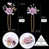 6 Pcs Bridal Flower Wedding Hair Pins Crystal Pearl Hair Pins Clips Headpiece Gold Wedding Hair Accessories Jewelry with