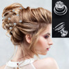 60 PCS 4 Shapes Gems Rhinestone Twister Hair Studs Set Diamond Spiral Pearl Flower Jewels Hair Pins Sticks for Wedding B