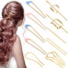 OIIKI U Shaped Hair Pins 10pcs Metal French Hair Pins Gold Hairpins Hair Fork Stick Oval Side Comb for Buns Women Girls