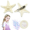 3Pcs Starfish Hair Clip Set Mermaid Hair Accessories and Makeup Glitter Sequin Seashell Hair Clips Mermaid Hair Clips St