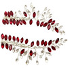 BETITETO Wedding Hair Clip Combs 2Pcs Red White Green Rhinestone Bridal Hair Vine Piece Accessories for Women Girls Part