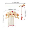 Chinese Hair Accessories for Wedding Red Tassel Gold Hanfu Pins Pearl Flower Hair Pins Hair Chopsticks Hair Styling Vint