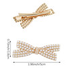 5 Pcs Pearl Bow Hair Clips Duckbill Hair Claw Clips Gold Metal Hair Clip Elegant Cute Hair Pins Hair Accessories Headwea