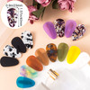 HINZIC 16pcs Teardrop No Bend Hair Clips Tiny Small No Crease Bangs Creaseless Hair Clips Flat Duckbill Acrylic Resin Ba