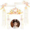 5 Pcs Flower Chinese Tassel Hair Stick Crystal Pearl Hanfu Hair Pins Classical Floral Bride Wedding Accessories for Wome