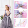 2 PCS Rainbow Ribbon Hair Bows for Girls Princess Bowknot Hair Barrettes Colorful Bows Alligator Clips Hair Accessories