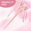 OIIKI Butterfly Flowers Hair Sticks Pins for Buns 3pcs Chinese Flower Hair Chopsticks for Women Girls Long Thick Hair Vi
