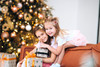 ALIBBON 8 Pcs Christmas Hair Bows for Girls Glittering Christmas Tree Snowflake Hair Clips for Woman Reindeer Hairpins f