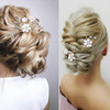 4 Pieces Wedding Flower Hair Pins Pearl Rhinestone Bridal Hair Combs Vintage Hair Forks Wedding Hair Accessories Headpie