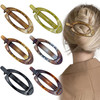 6 Pcs French Oval Hair Barrette Clip Plastic Bun Ponytail Holder Strong Hold Grip Hair Clips Closure Hairpin No Metal Ha