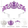Crowns Purple Crystal Tiaras for Women Rhinestone Headbands for Girl Happy Birthday Princess Crown with Combs Elegant He