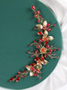 Brihasory Red Rhinestone Headband Wedding Hair Accessories for Brides Crystal Handmade Tiaras for Women and Girls Goddes