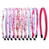 Candygirl Toddler Girls Headbands Thin Plastic Head Bands for Girls Kids Cute Heart Floral Cloth Fabric Covered Hairband