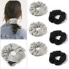 Pocket Scrunchies with Zipper Stash Scrunchy Hair Ties Black Gray