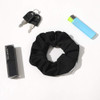 Pocket Scrunchies with Zipper Stash Scrunchy Hair Ties Black Gray