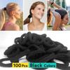 MARY LAVENDER 100pcs Thick Seamless Hair Ties for All Hair Types Black Color Hair Elastics Ponytail Holders Hair Scrunch