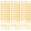 Cinaci 30 Pack Gold Metal Hair Side Combs Slide Bun Holder with 20 Teeth DIY Headpieces Clips Grips Barrettes Accessorie