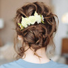 Cinaci 4 Pack Artificial Flower Plastic Hair Side Combs Slides Clips Rose Floral Wedding Bridal Headpieces Hairpins Barr