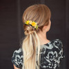 Cinaci 4 Pack Artificial Flower Plastic Hair Side Combs Slides Clips Rose Floral Wedding Bridal Headpieces Hairpins Barr