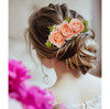 Cinaci 4 Pack Metal Hair Side Combs Slides with Artificial Rose Flower Floral Wedding Bridal Clips Headpieces Hairpins B