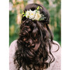 Cinaci 4 Pack Silver Metal Hair Side Combs Slides with Artificial Rose Flower Floral Wedding Bridal Headpieces Clips Hai