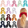 14 PCS Bow Hair Scrunchies Bunny Ears Silk Scrunchies Hair Ties Bobbles Elastic Hair Ties Ropes Ponytail Holder Hair Acc