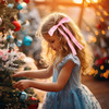 AMYBASIC 2pcs Hair Clips Bow with Long Tail Tassel Ribbon Hair Clips for girls Hair Accessories for Baby Toddlers Teens
