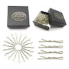 Dofash 100Pcs 35CM138IN Mini Bobby Pins Blonde Hair Pins Long Bobby Pins Tiny Hair Pins with Gift Box for Women Girls Fi