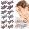 16 PCS Star Snap Hair Clips Y2K Hair Accessories Nonslip Small Snap Hair Clips Fabric Diamond Alligator Hair Pins For To