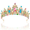 SuPoo Tiaras for Women Birthday Crown Gold Crown Colorful Rhinestone Princess Tiara Metal Queen Crown for Women Headband