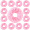 OIIKI Pink Fuzzy Hair Scrunchies 14pcs Furry Hair Scrunchies Furry Hair Bands with Faux Rabbit Fur Elastic Hair Tie Pony