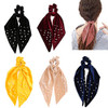 5 Pcs Velvet Scarf Hair Scrunchies Silk Ribbon Bow Scrunchies Super Soft Velvet Hair Ties Bowknot Scrunchies Bowknot Ele