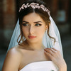 Ammei Headpiece Rose Gold Wedding Headband Flower Leaves Design Hair Vine Bridal Headpiece Wedding Hair Accessories Rose